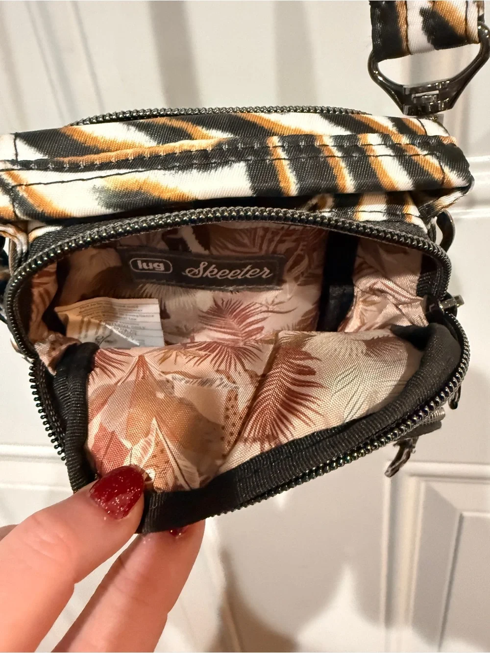 LUG Zebra-Print Crossbody Bag - Black & Cream